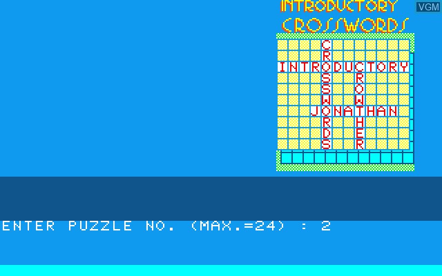 Image du menu du jeu Introductory Crosswords sur Sony SMC-777