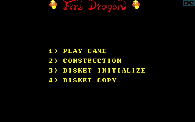 Image du menu du jeu Fire Dragon sur Sony SMC-777