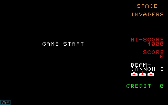 Image du menu du jeu Space Invaders sur Sony SMC-777