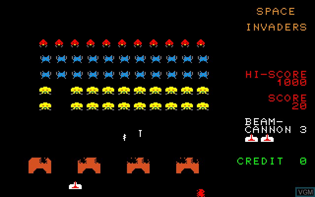 Image in-game du jeu Space Invaders sur Sony SMC-777