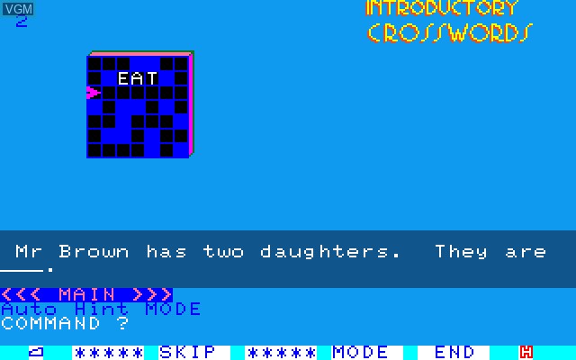 Image in-game du jeu Introductory Crosswords sur Sony SMC-777