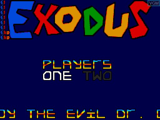 Image de l'ecran titre du jeu Exodus sur MGT Sam Coupé