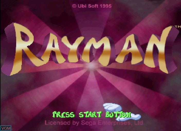 Image de l'ecran titre du jeu Rayman sur Sega Saturn