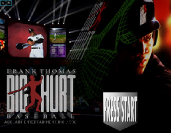 Image de l'ecran titre du jeu Frank Thomas Big Hurt Baseball sur Sega Saturn