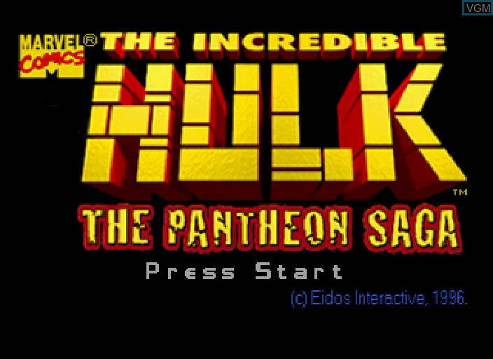 Image de l'ecran titre du jeu Incredible Hulk, The - The Pantheon Saga sur Sega Saturn