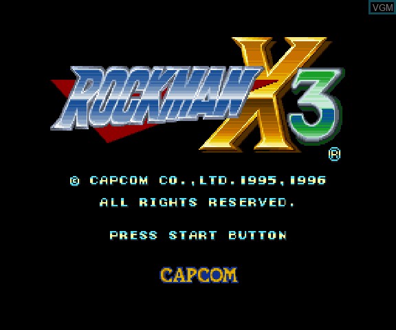 Image de l'ecran titre du jeu RockMan X3 sur Sega Saturn