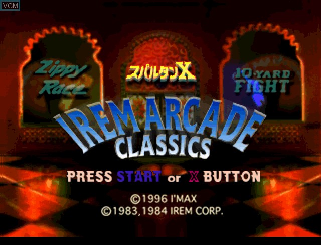 Image de l'ecran titre du jeu Irem Arcade Classics sur Sega Saturn