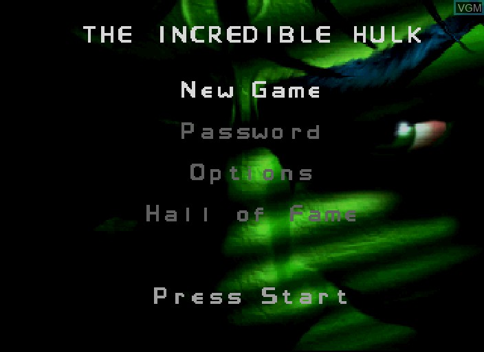 Image du menu du jeu Incredible Hulk, The - The Pantheon Saga sur Sega Saturn