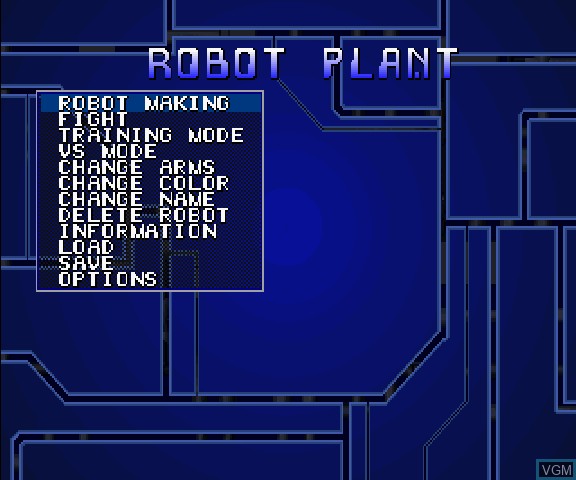 Image du menu du jeu Robo Pit sur Sega Saturn