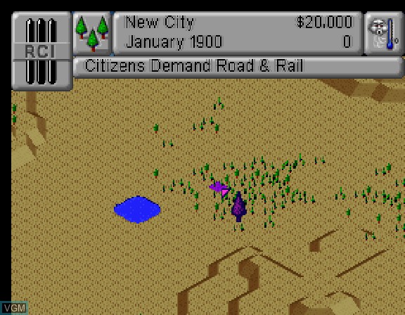 Image in-game du jeu SimCity 2000 sur Sega Saturn
