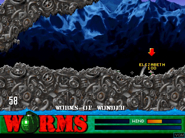Image in-game du jeu Worms sur Sega Saturn