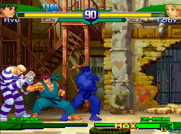 Image in-game du jeu Street Fighter Zero 3 sur Sega Saturn