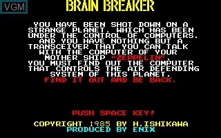 Image de l'ecran titre du jeu Brain Breaker sur Sharp X1
