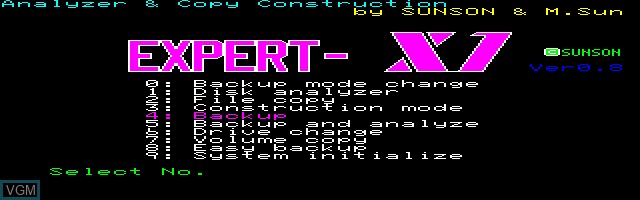 Image de l'ecran titre du jeu Expert-X1 sur Sharp X1