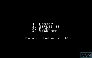 Image de l'ecran titre du jeu Gamepak 2 - Vootoy, Zepelis, Madou, Star Bee sur Sharp X1
