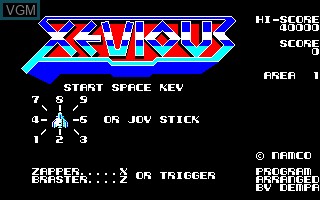 Image de l'ecran titre du jeu Xevious sur Sharp X1
