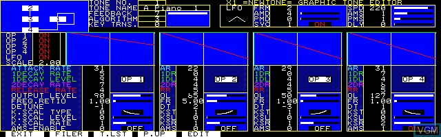 Image du menu du jeu Visual Instrument Player sur Sharp X1