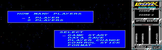Image du menu du jeu Super Laydock - Mission Striker sur Sharp X1