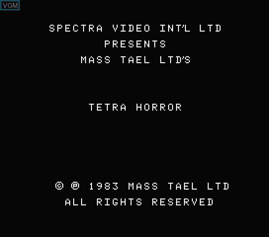 Image de l'ecran titre du jeu Tetra Horror sur Spectravideo SVI 318 / 328