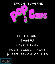 Image de l'ecran titre du jeu Pop & Chips sur Epoch S. Cassette Vision