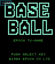 Image de l'ecran titre du jeu Super Baseball sur Epoch S. Cassette Vision