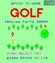 Image de l'ecran titre du jeu Super Golf sur Epoch S. Cassette Vision