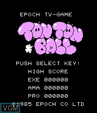 Image de l'ecran titre du jeu Ton Ton Ball sur Epoch S. Cassette Vision