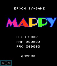 Image de l'ecran titre du jeu Mappy sur Epoch S. Cassette Vision