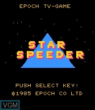 Image de l'ecran titre du jeu Star Speeder sur Epoch S. Cassette Vision