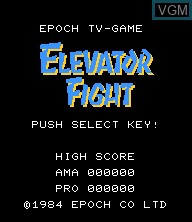 Image de l'ecran titre du jeu Elevator Fight sur Epoch S. Cassette Vision