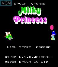 Image de l'ecran titre du jeu Milky Princess sur Epoch S. Cassette Vision