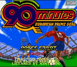 Image de l'ecran titre du jeu 90 Minutes - European Prime Goal sur Nintendo Super NES