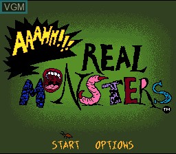 Image de l'ecran titre du jeu AAAHH!!! Real Monsters sur Nintendo Super NES