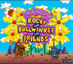 Image de l'ecran titre du jeu Adventures of Rocky and Bullwinkle and Friends, The sur Nintendo Super NES