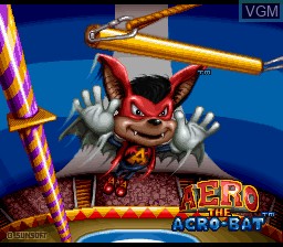 Image de l'ecran titre du jeu Aero the Acro-Bat sur Nintendo Super NES