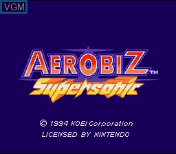 Image de l'ecran titre du jeu Aerobiz Supersonic sur Nintendo Super NES