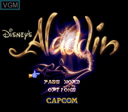 Image de l'ecran titre du jeu Aladdin sur Nintendo Super NES
