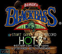 Image de l'ecran titre du jeu Bassin's Black Bass with Hank Parker sur Nintendo Super NES