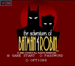 Image de l'ecran titre du jeu Adventures of Batman & Robin, The sur Nintendo Super NES