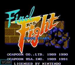Image de l'ecran titre du jeu Final Fight sur Nintendo Super NES