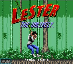 Image de l'ecran titre du jeu Lester the Unlikely sur Nintendo Super NES