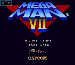 Image de l'ecran titre du jeu Mega Man 7 sur Nintendo Super NES