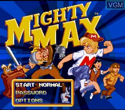 Image de l'ecran titre du jeu Adventures of Mighty Max, The sur Nintendo Super NES