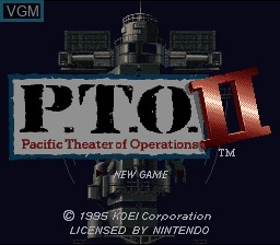Image de l'ecran titre du jeu P.T.O. II - Pacific Theater of Operations sur Nintendo Super NES