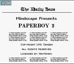 Image de l'ecran titre du jeu Paperboy 2 sur Nintendo Super NES