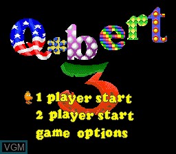 Image de l'ecran titre du jeu Q*bert 3 sur Nintendo Super NES