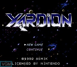 Image de l'ecran titre du jeu Xardion sur Nintendo Super NES