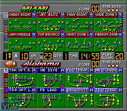 Image du menu du jeu Bill Walsh College Football sur Nintendo Super NES