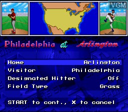 Image du menu du jeu MLBPA Baseball sur Nintendo Super NES