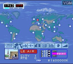 Image in-game du jeu Aerobiz sur Nintendo Super NES